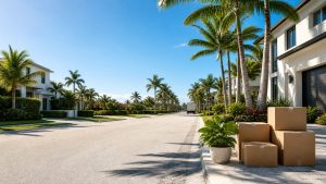 Moving to a palm-lined South Florida residential neighborhood